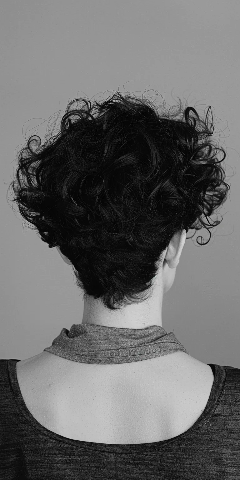 short curly hair styles Asymmetric cut, Digital perm, Pompadour, Updo, Bouffant