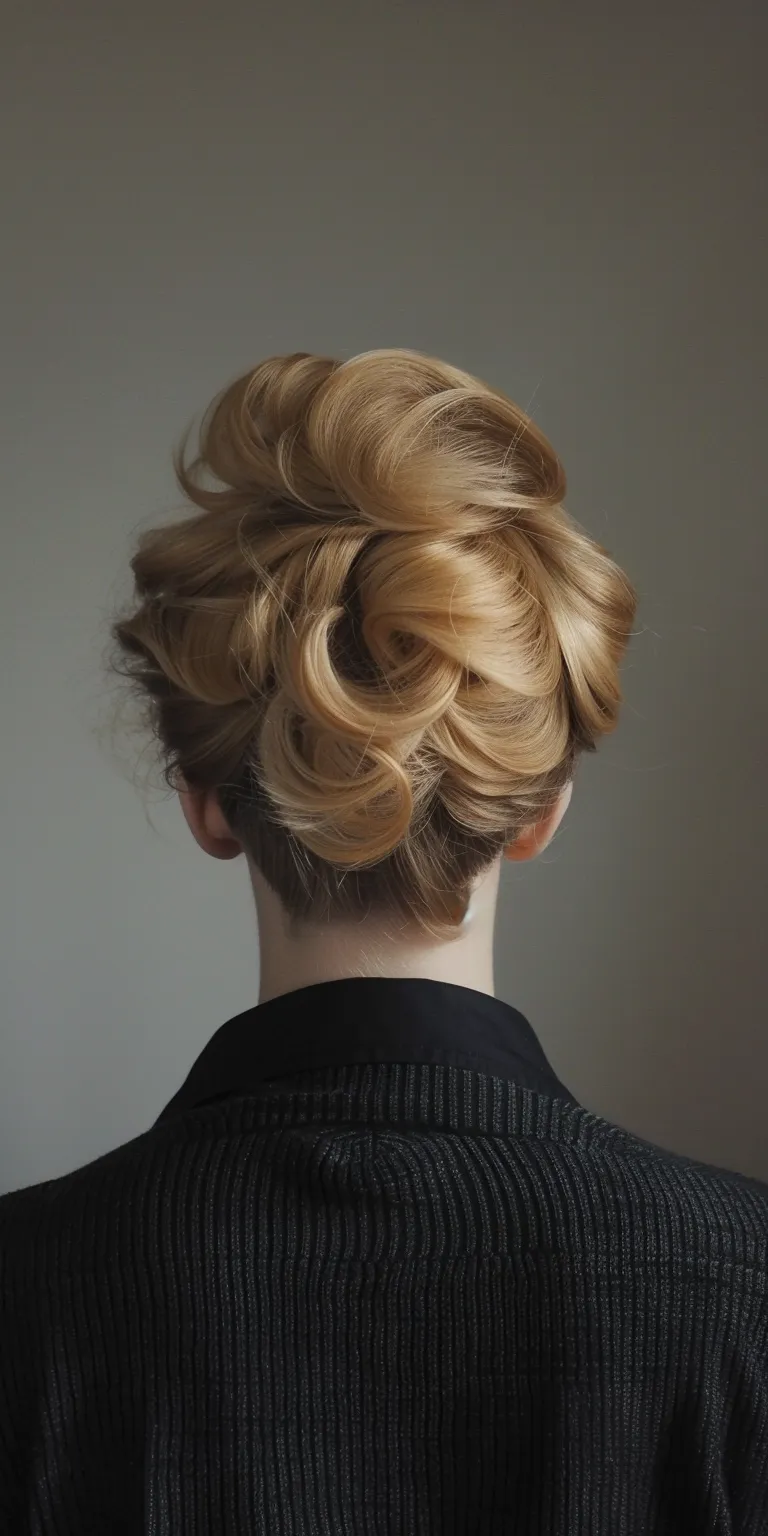 pomade hairstyle Updo, Chignon, Ballerina bun, French twist, Milkmaid braid