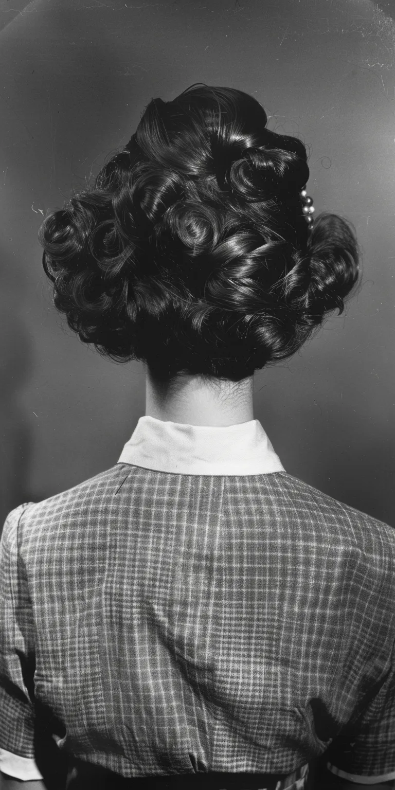 50s hairstyles women Chignon, Updo, Finger wave, Milkmaid braid, Bouffant