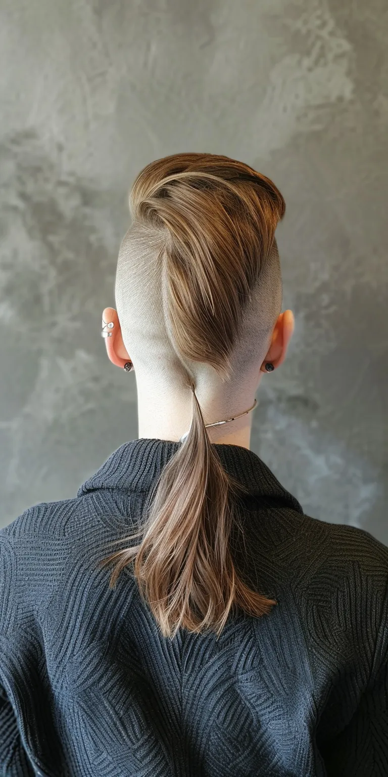 shaved hairstyles for women Asymmetric cut, French twist, Pompadour, Updo, Professional cut