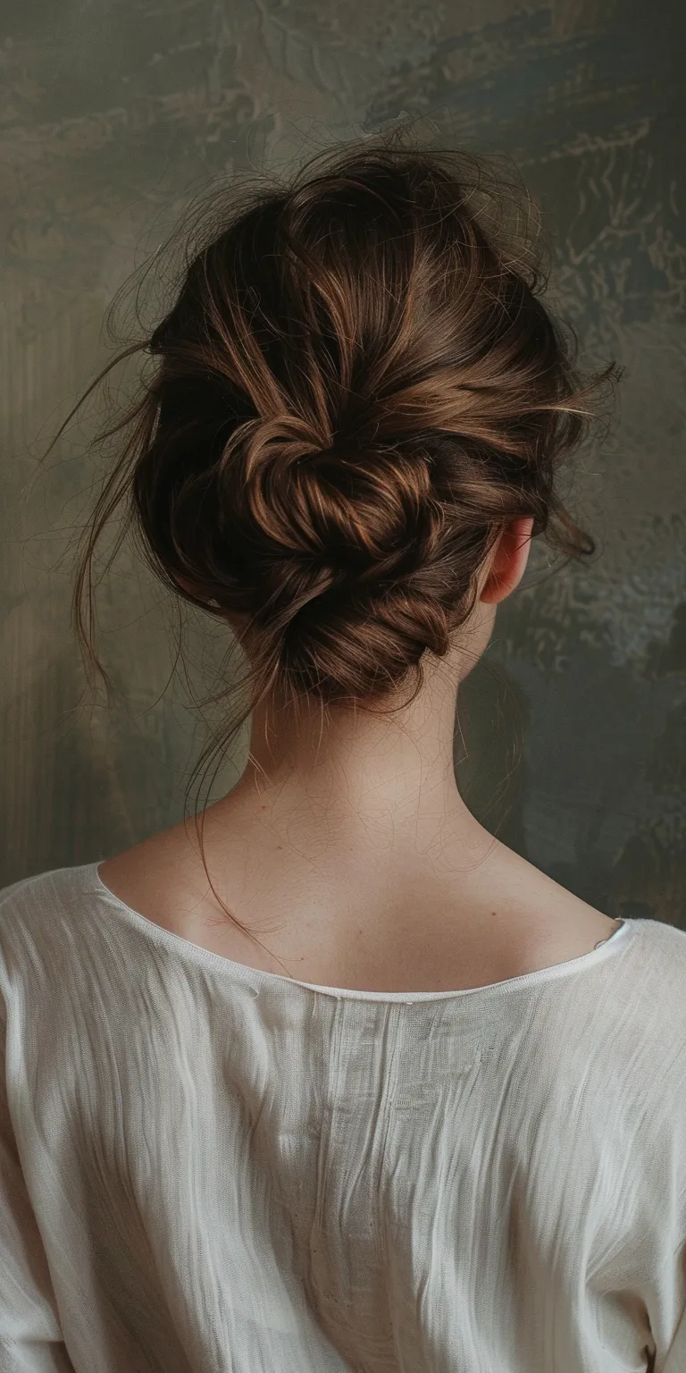 hair bun styles Chignon, Updo, Milkmaid braid, French twist