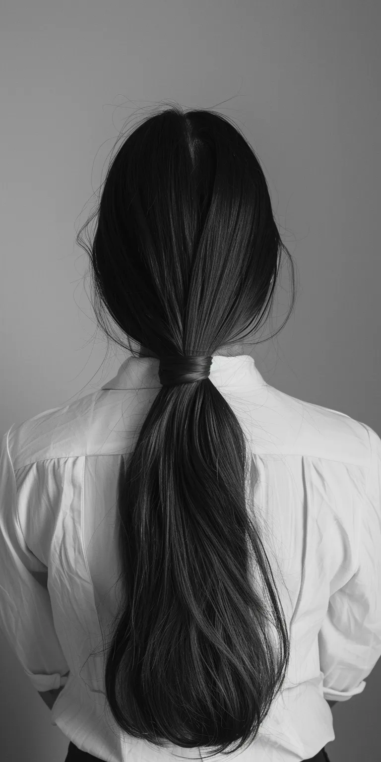 haircuts for long straight hair Chignon, Ponytail, Layered hair, Long French twist