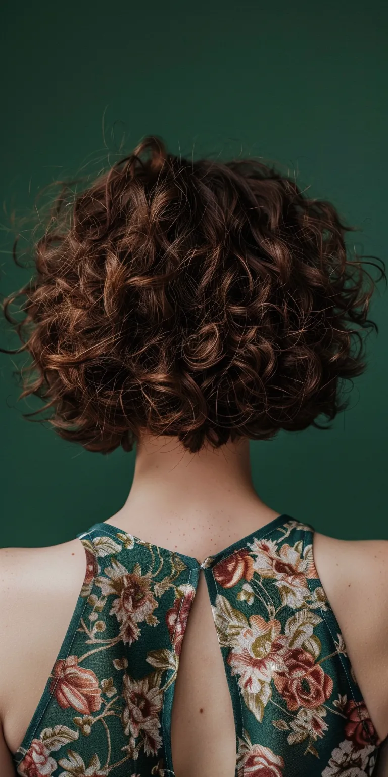 short curly hairstyles Digital perm, Asymmetric cut, Ringlets, Updo, Curly hair