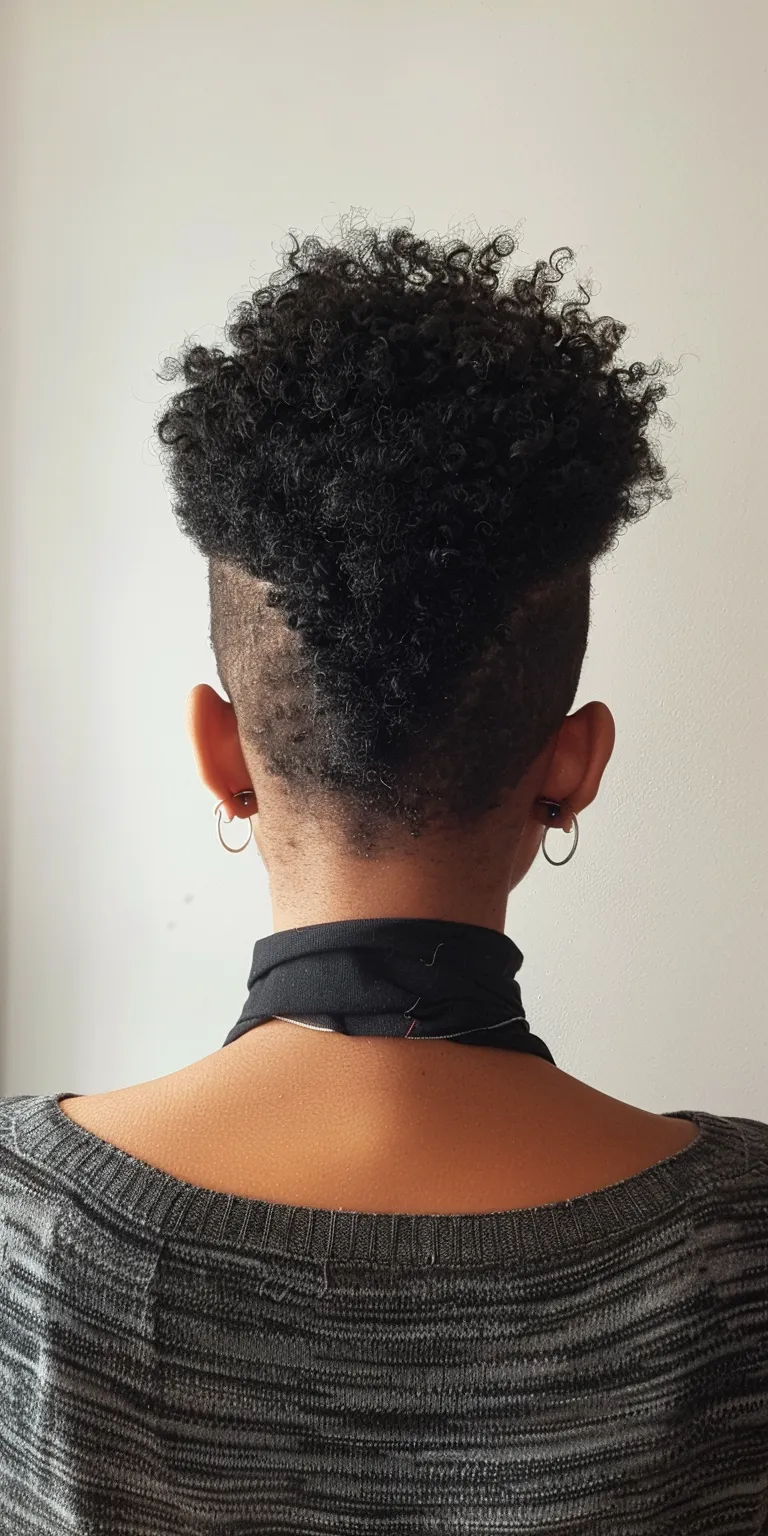 big chop hairstyles Asymmetric cut, Short brush Pompadour, Mohawk, French twist