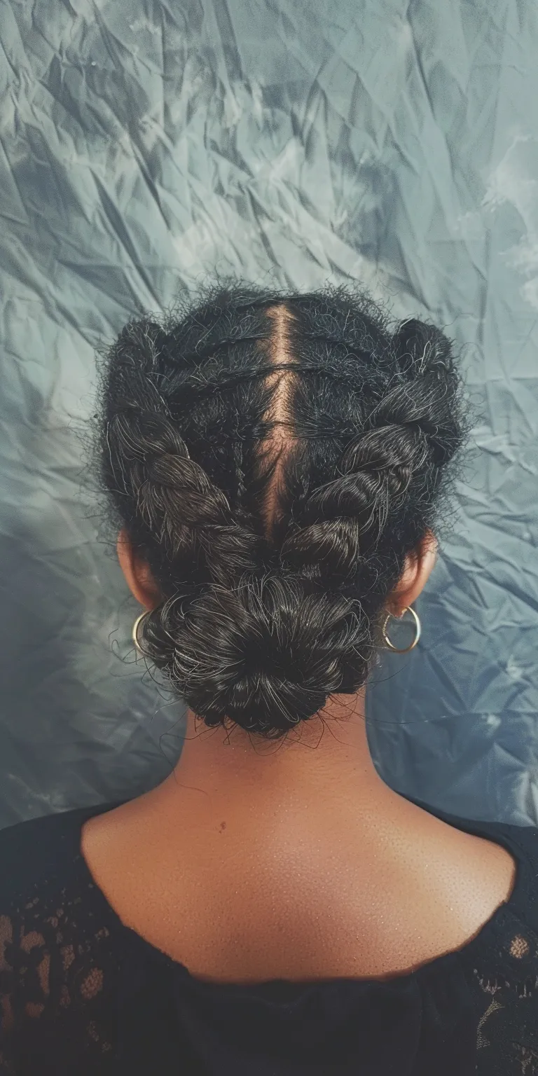 natural hairstyles French twist, Hair twists, Waterfall braids, braid, Updo