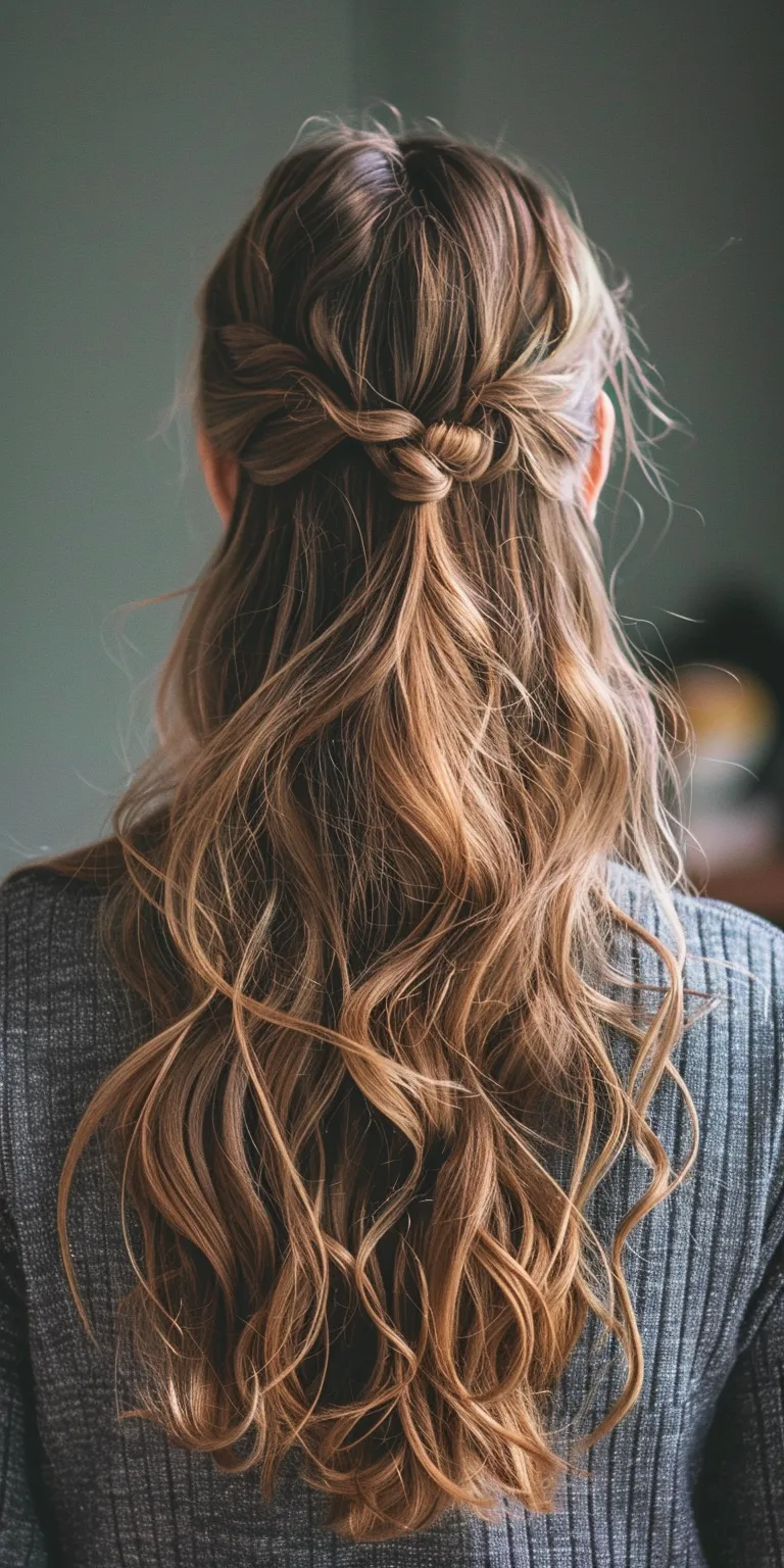 easy hairstyles for long hair Updo, Boho braids, Braid, Milkmaid braid, Chignon