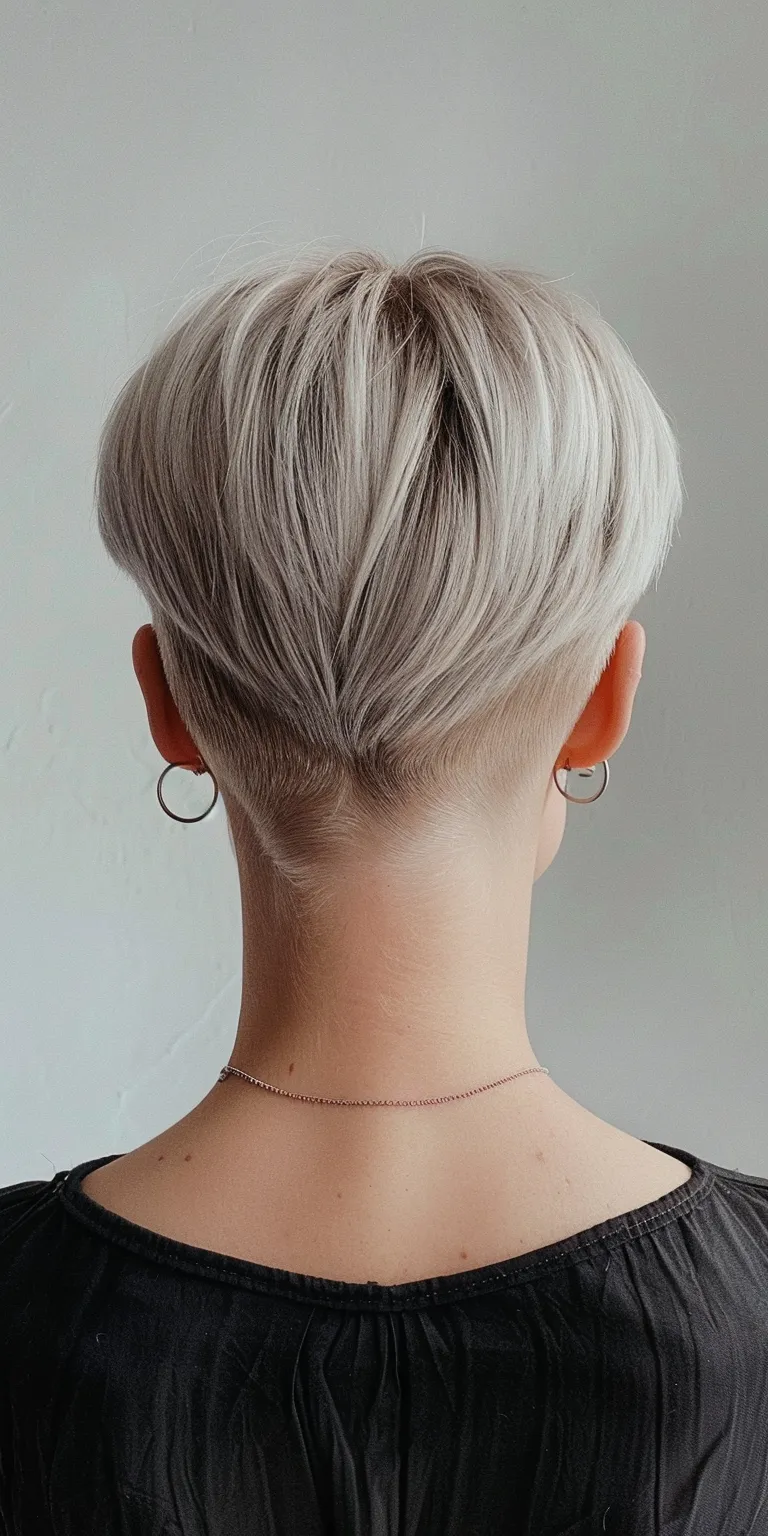 short haircuts for straight hair Asymmetric cut, Pixie Pompadour, Short brush French twist