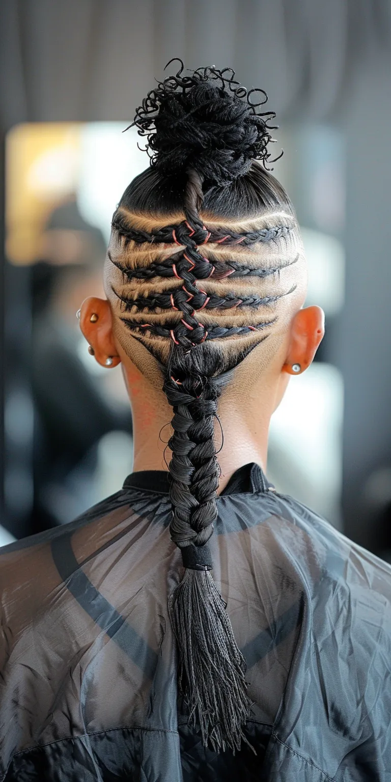 mohawk braids French twist, Waterfall braids, braid, Asymmetric cut, Cornrows