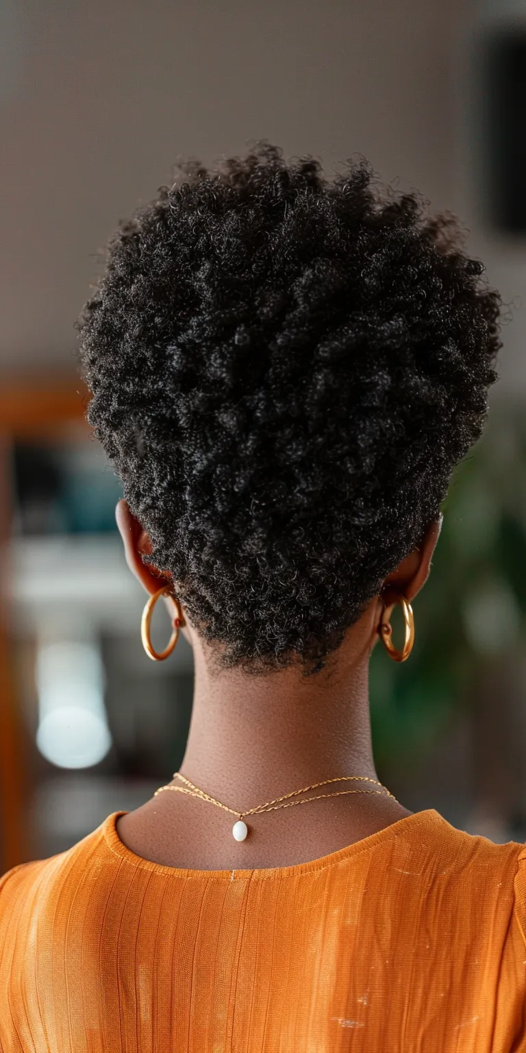 low maintenance short natural haircuts for black females Afro puffs, Kinky hair, Asymmetric cut, Digital perm, Pompadour