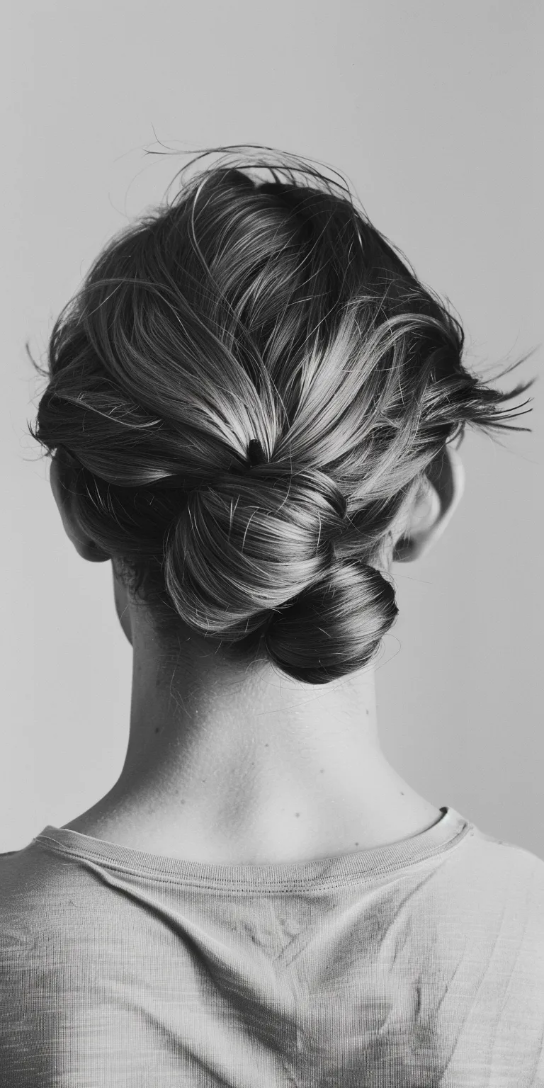 ducktail hairstyle Chignon, Updo, Milkmaid braid, French twist, Ballerina bun