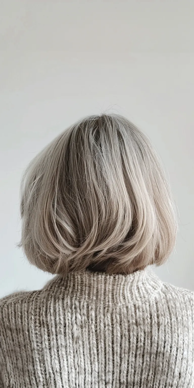 hairstyles for women over 70 Asymmetric cut, Short brush Digital perm, Bob Layered hair