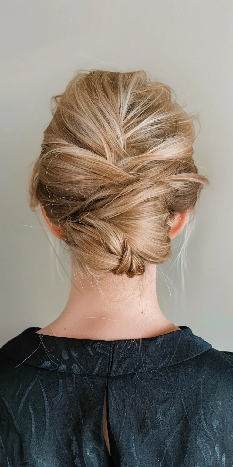 hairstyles for thin hair Updo, Chignon, French twist, Milkmaid braid, braid