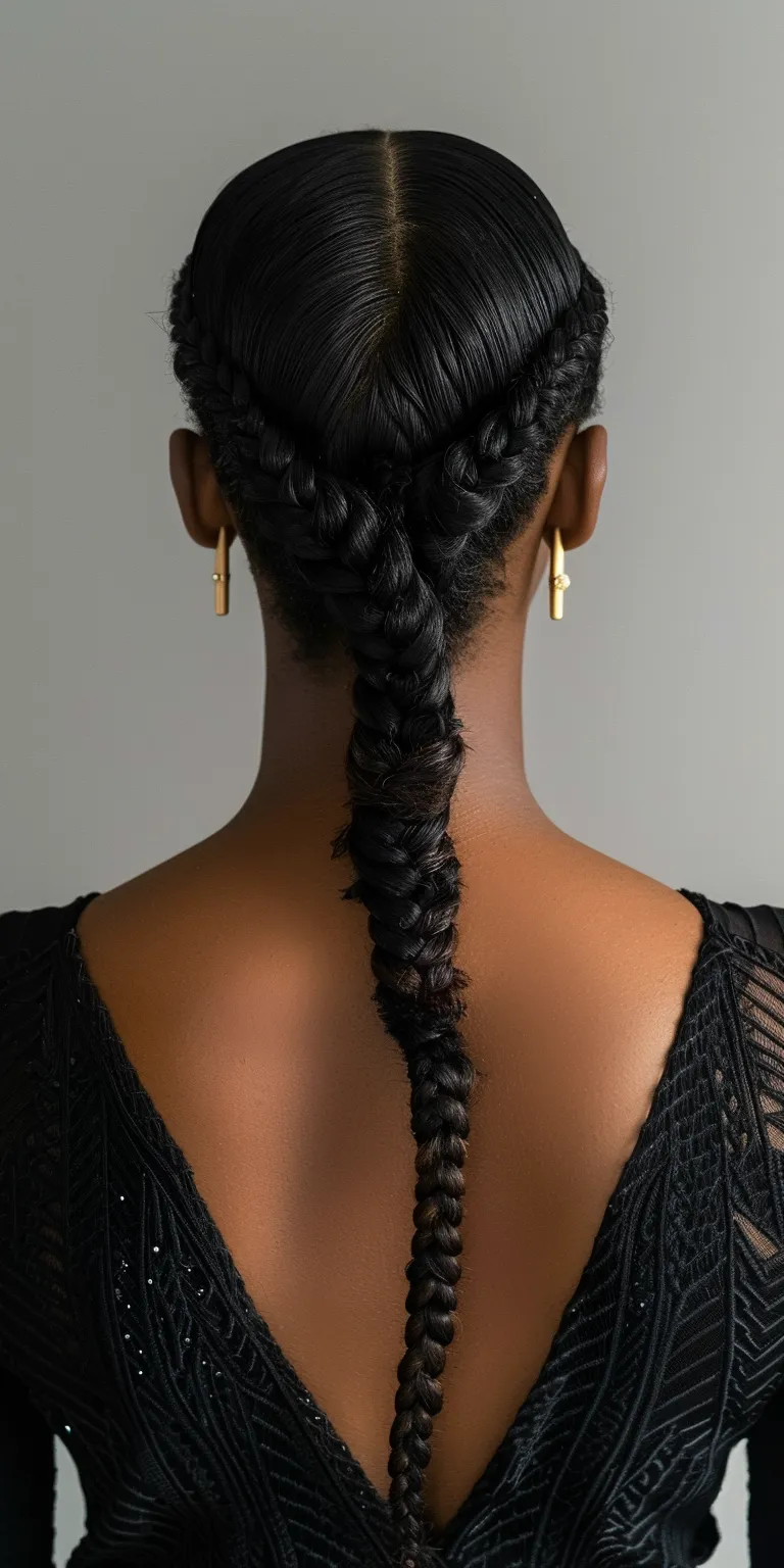 slick back braided ponytail Waterfall braids, French twist, Hair twists, braid, Braid