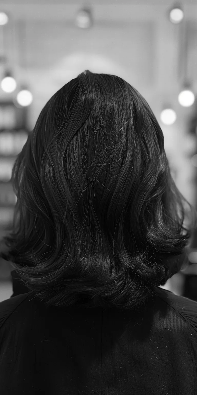 medium length haircuts Bob cut, Asymmetric Digital perm, Short brush Layered hair