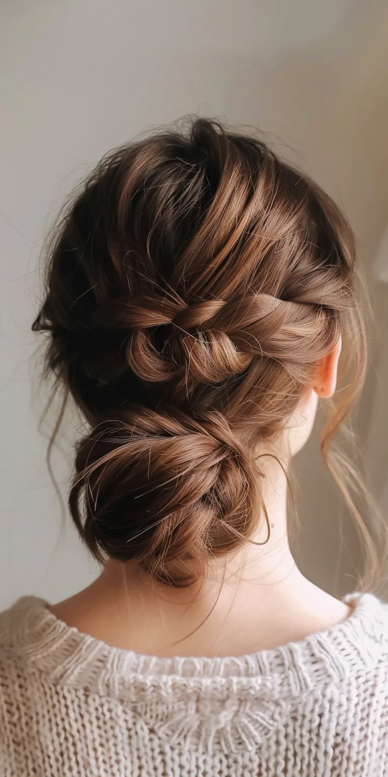 cute simple hairstyles Updo, Chignon, Milkmaid braid, French twist