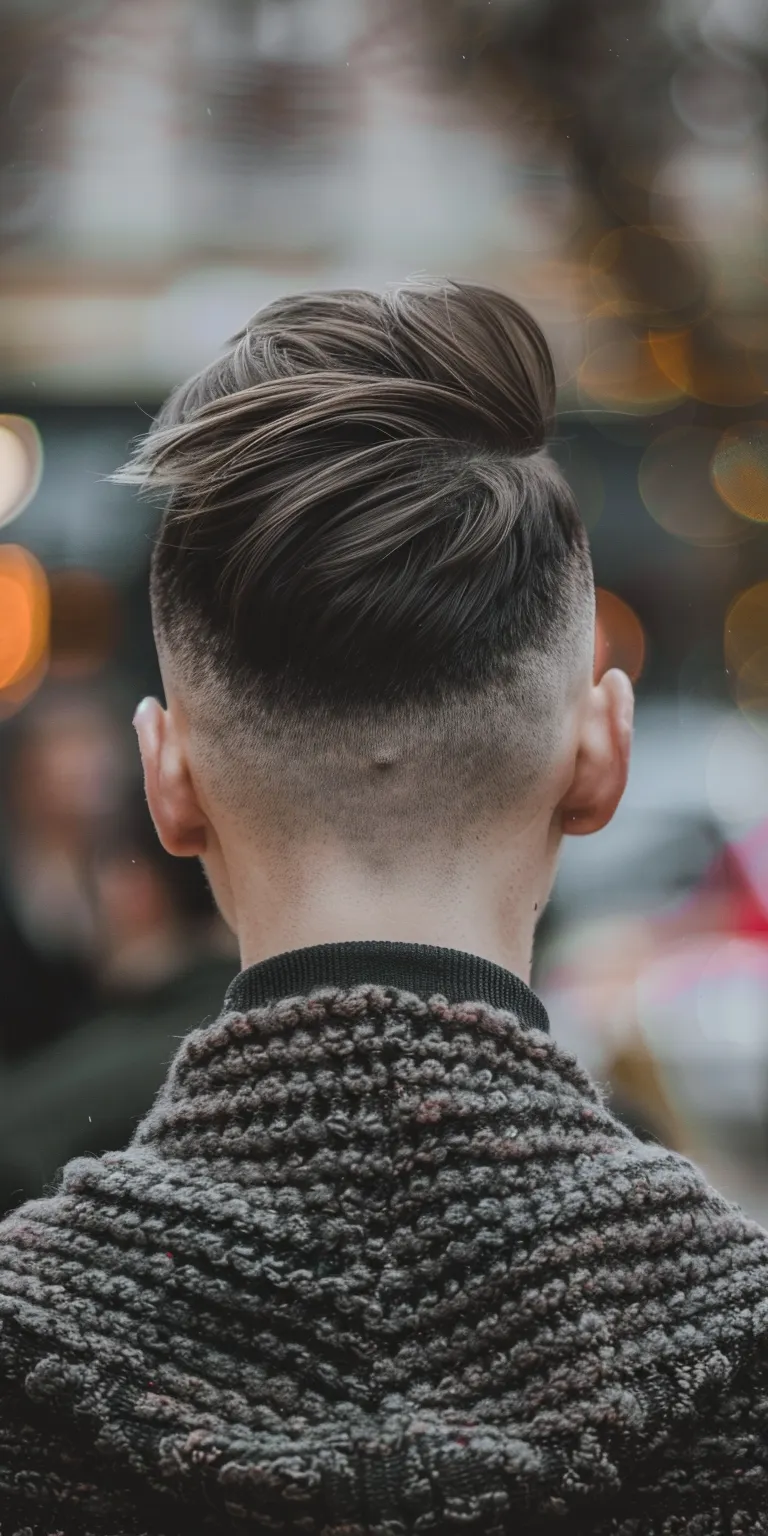 high fade hairstyle Pompadour, Mohawk, Asymmetric cut, Short brush Professional cut