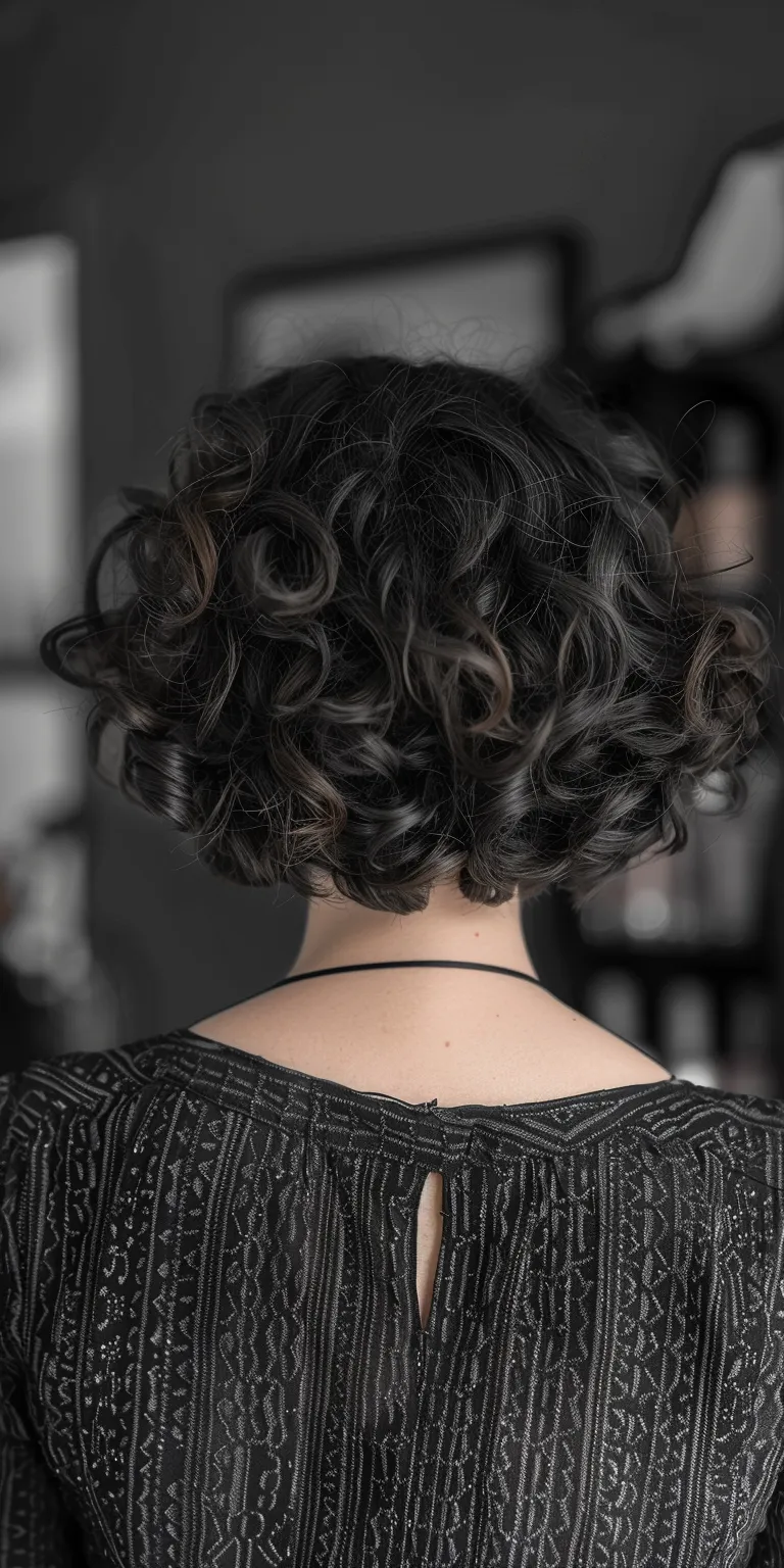 short curly hair styles Ringlets, Digital perm, Finger wave, Updo, Chignon