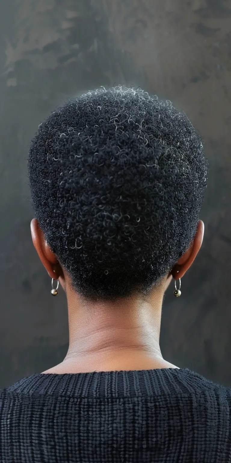 short natural haircuts for black females Kinky hair, Short brush cut, Afro puffs, Asymmetric Pompadour