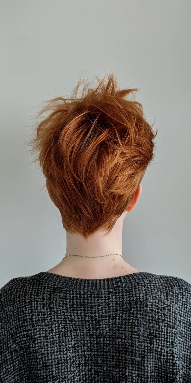 pixie hairstyles Asymmetric cut, Pompadour, Updo, Feathered hair, Short brush cut