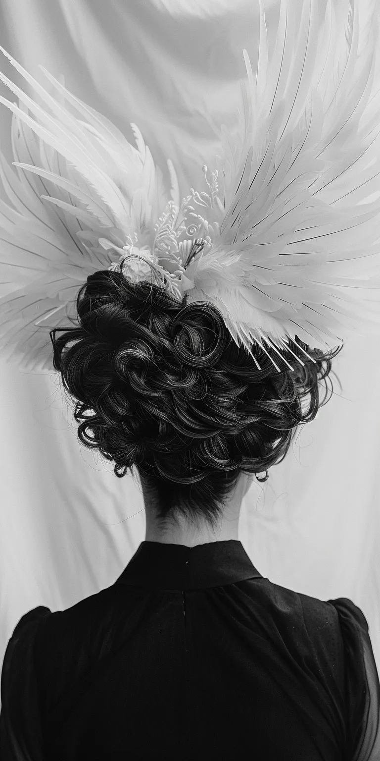 wings hairstyle Feathered hair, Updo, Bouffant, Chignon, Finger wave