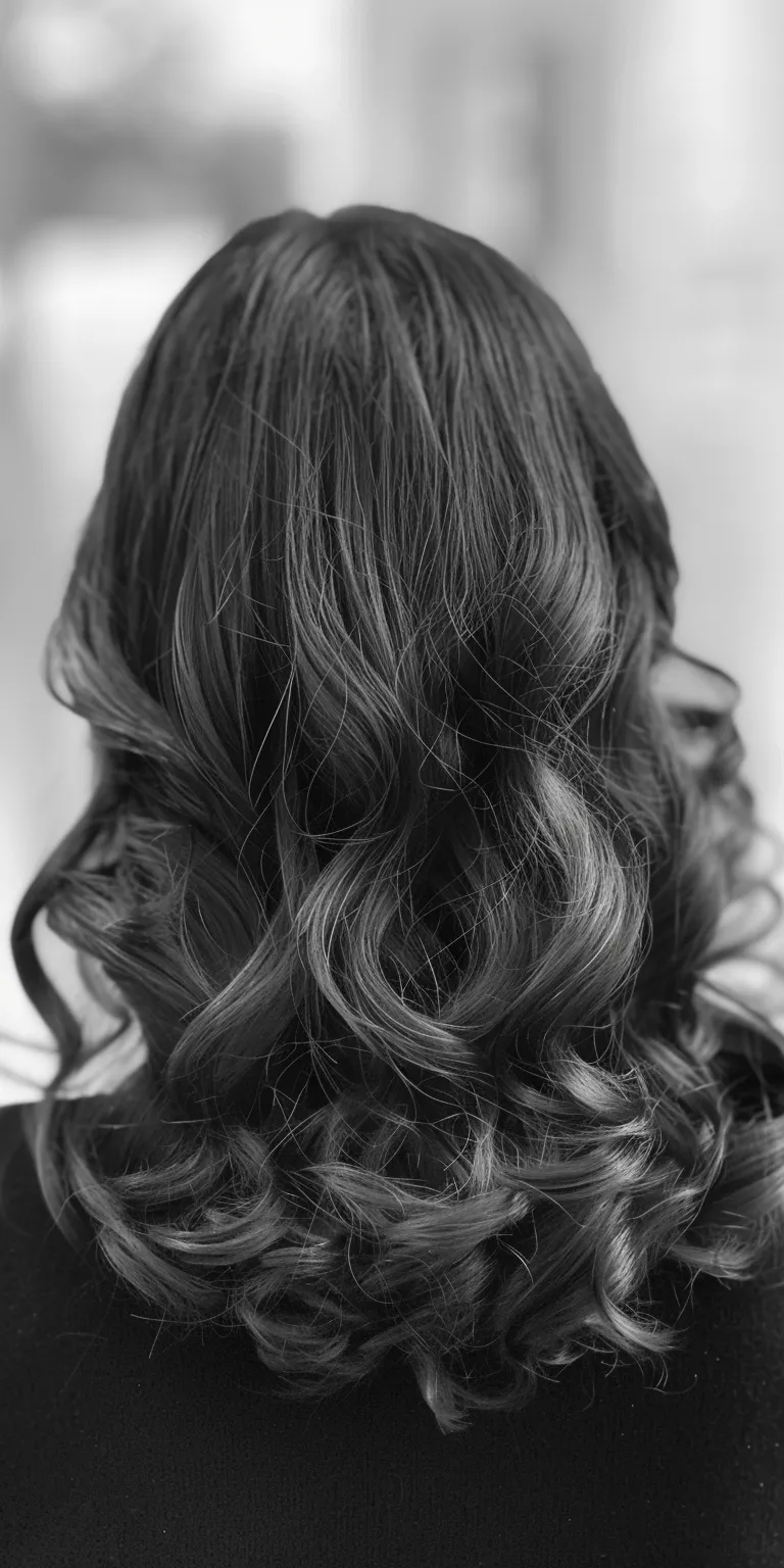 mid length hair styles Ringlets, Layered hair, Chignon, Finger wave, Kiss curl