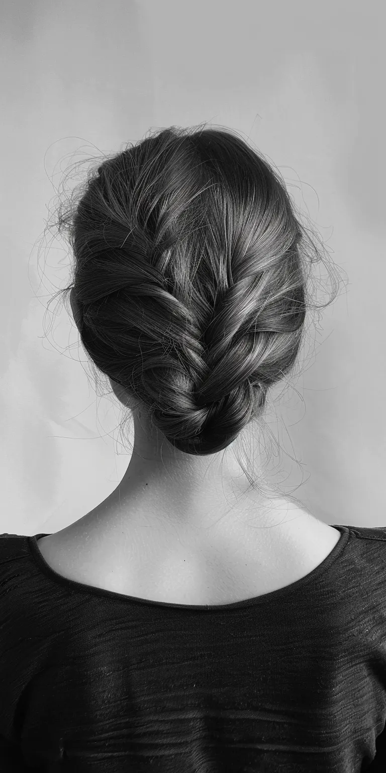 oval shape hairstyle French braid, Chignon, twist, Braid, Waterfall braids