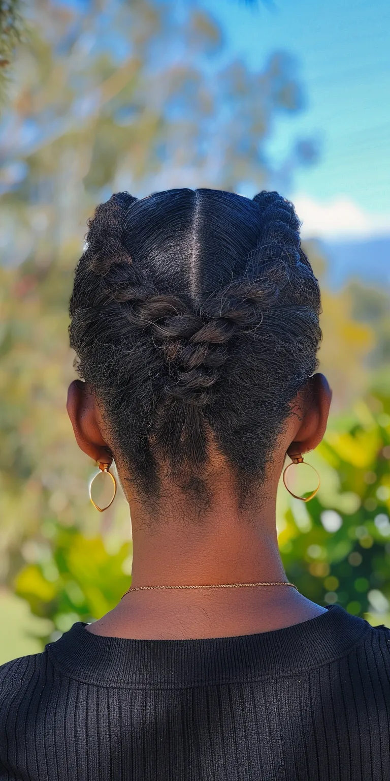 protective hairstyles for natural hair French twist, Hair twists, Waterfall braids, braid, Cornrows