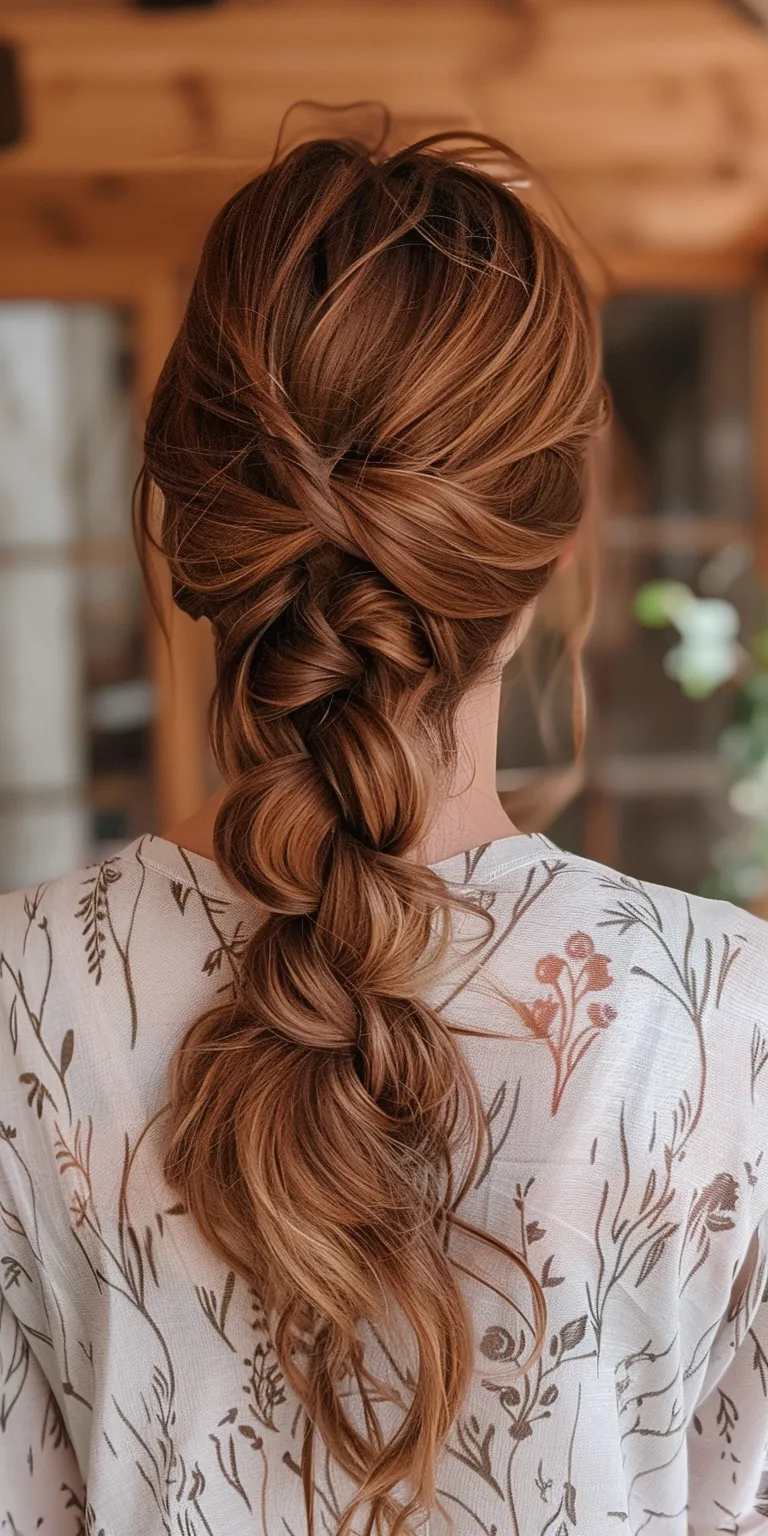 summer hairstyles French braid, Braid, Waterfall braids, Boho Updo