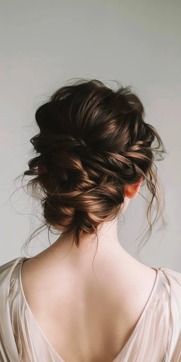 updo hairstyles Updo, Chignon, Milkmaid braid, French Waterfall braids