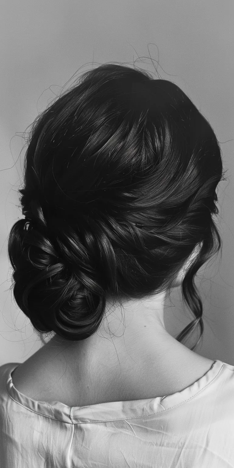 oval shape hairstyle Chignon, Updo, Milkmaid braid, French twist, Japanese women's hairstyles