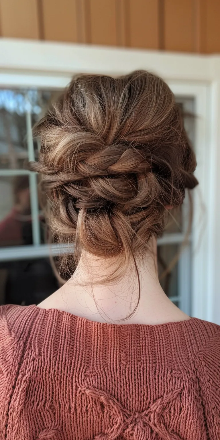 cute updos Updo, French twist, braid, Milkmaid Waterfall braids