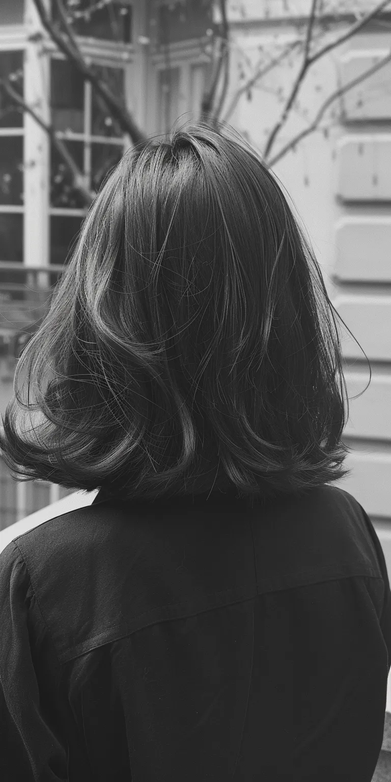 medium length layered haircuts Bob cut, Layered hair, Asymmetric Short brush Butterfly haircut