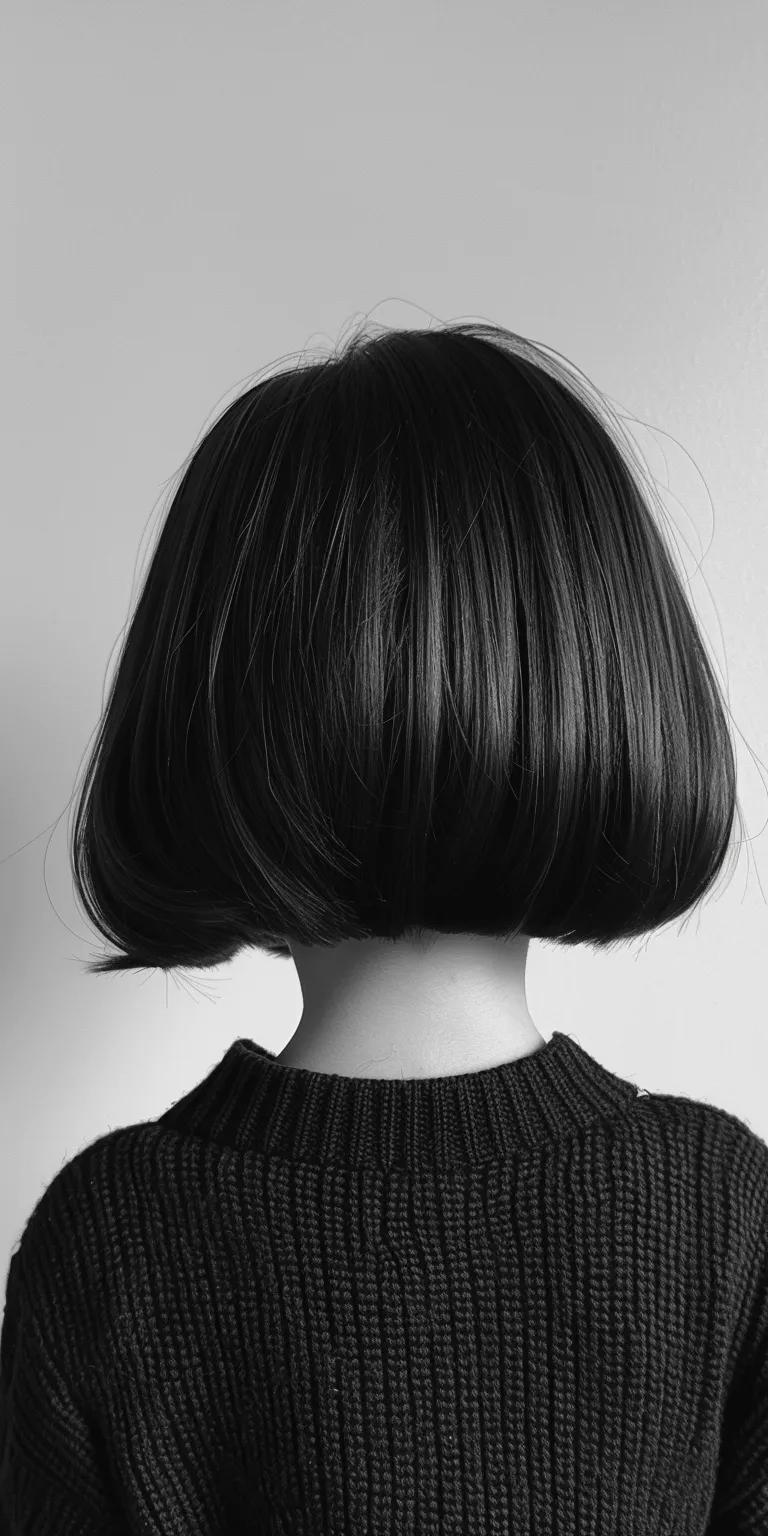 bobcut hair style Asymmetric cut, Bob Short brush Chignon, Layered