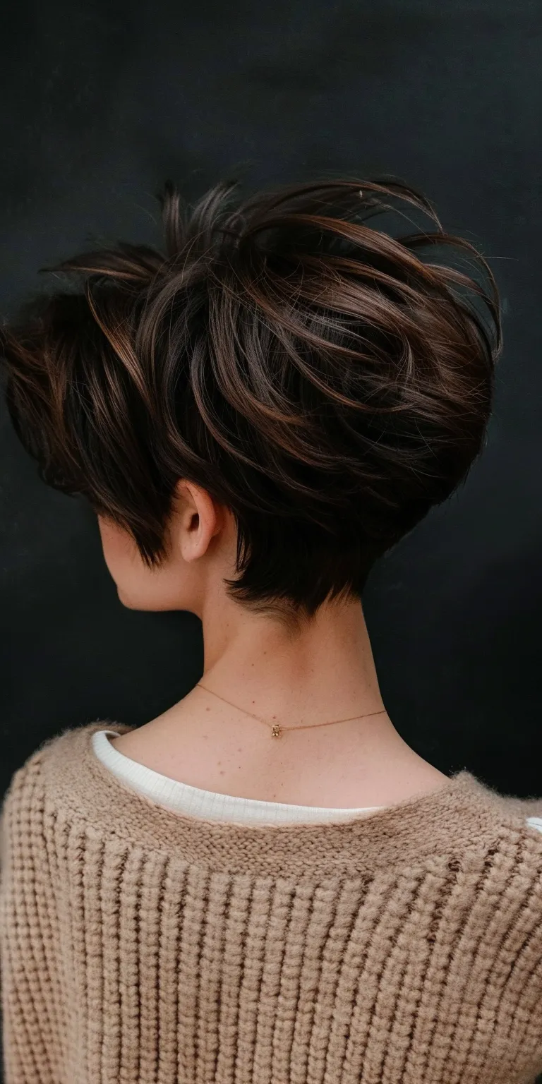 short feminine haircuts Asymmetric cut, Layered hair, Chignon, Japanese women's hairstyles, Updo