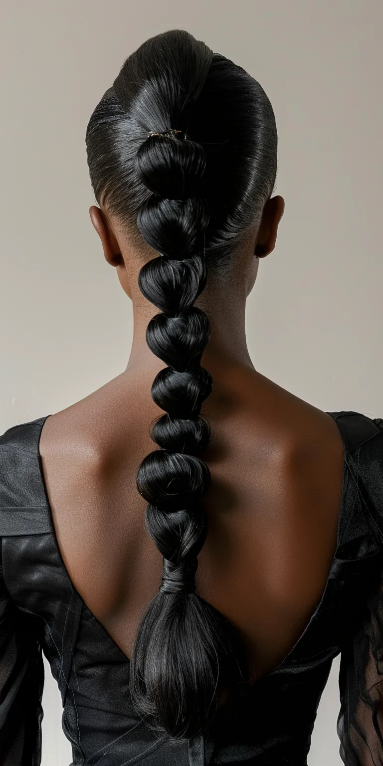 high ponytail hairstyles French twist, Hair twists, braid, Chignon, Waterfall braids