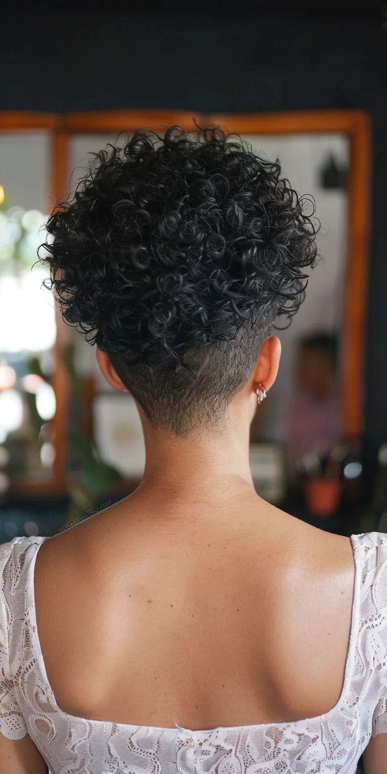 slick back fade Kinky hair, Digital perm, Afro puffs, Asymmetric cut, Short brush cut