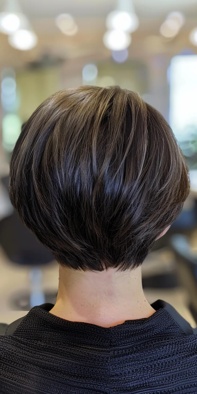 short haircuts for straight hair Asymmetric cut, Short brush Professional Digital perm, Bob cut