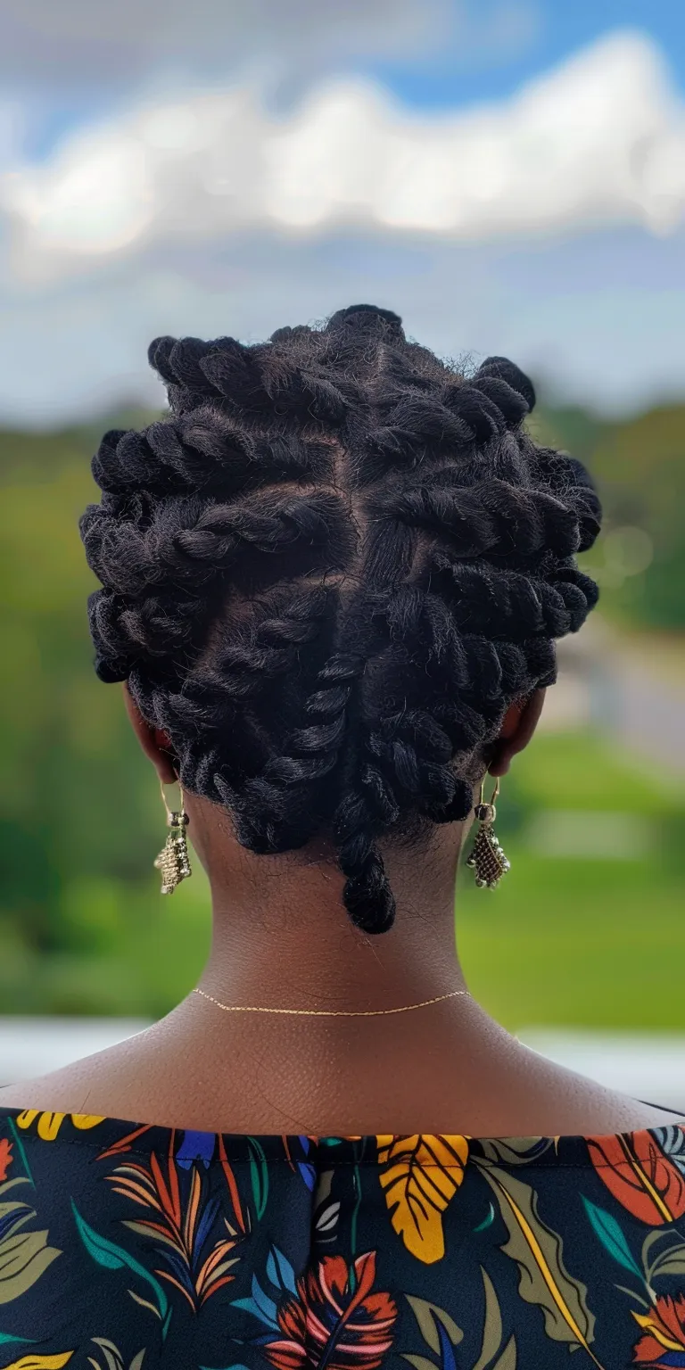 loc n twist gel French twist, Hair twists, Waterfall braids, Crochet Updo