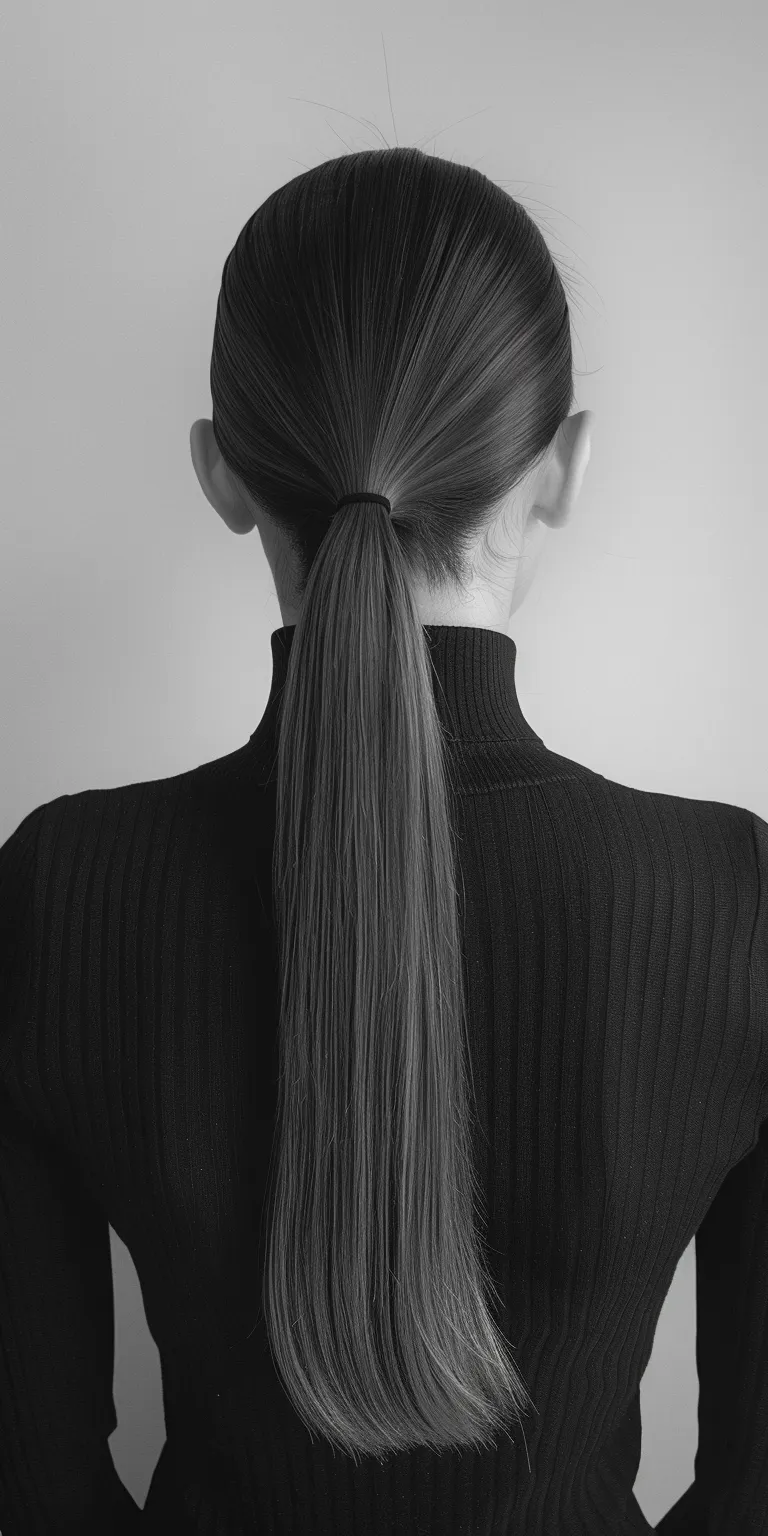 sleek ponytail Chignon, Ponytail, Asymmetric cut, Updo, French twist