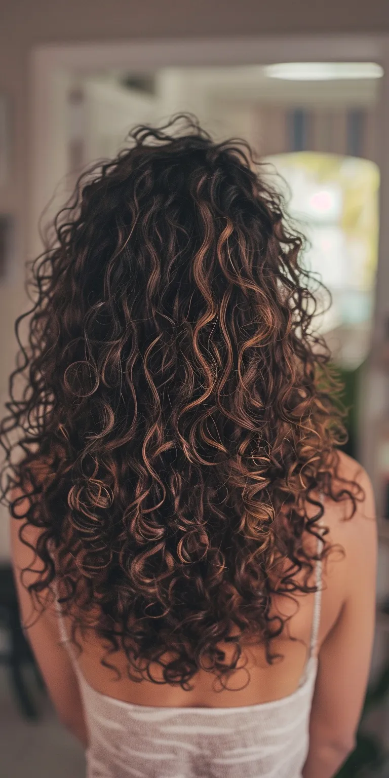 haircuts for long curly hair Ringlets, Digital perm, Curly hair, Layered Hair crimping