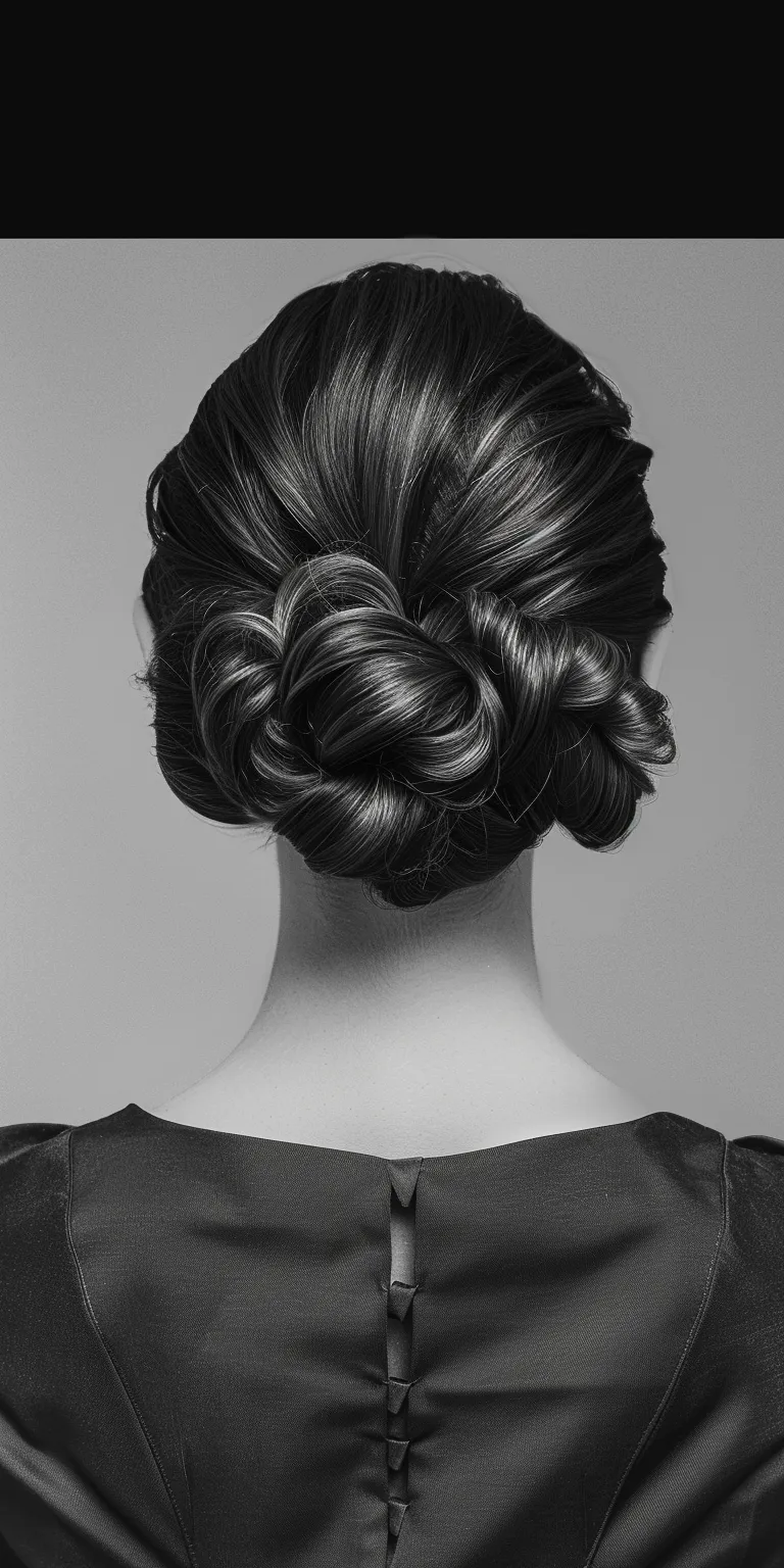 2000 hairstyles Chignon, Updo, Finger wave, French twist, Milkmaid braid