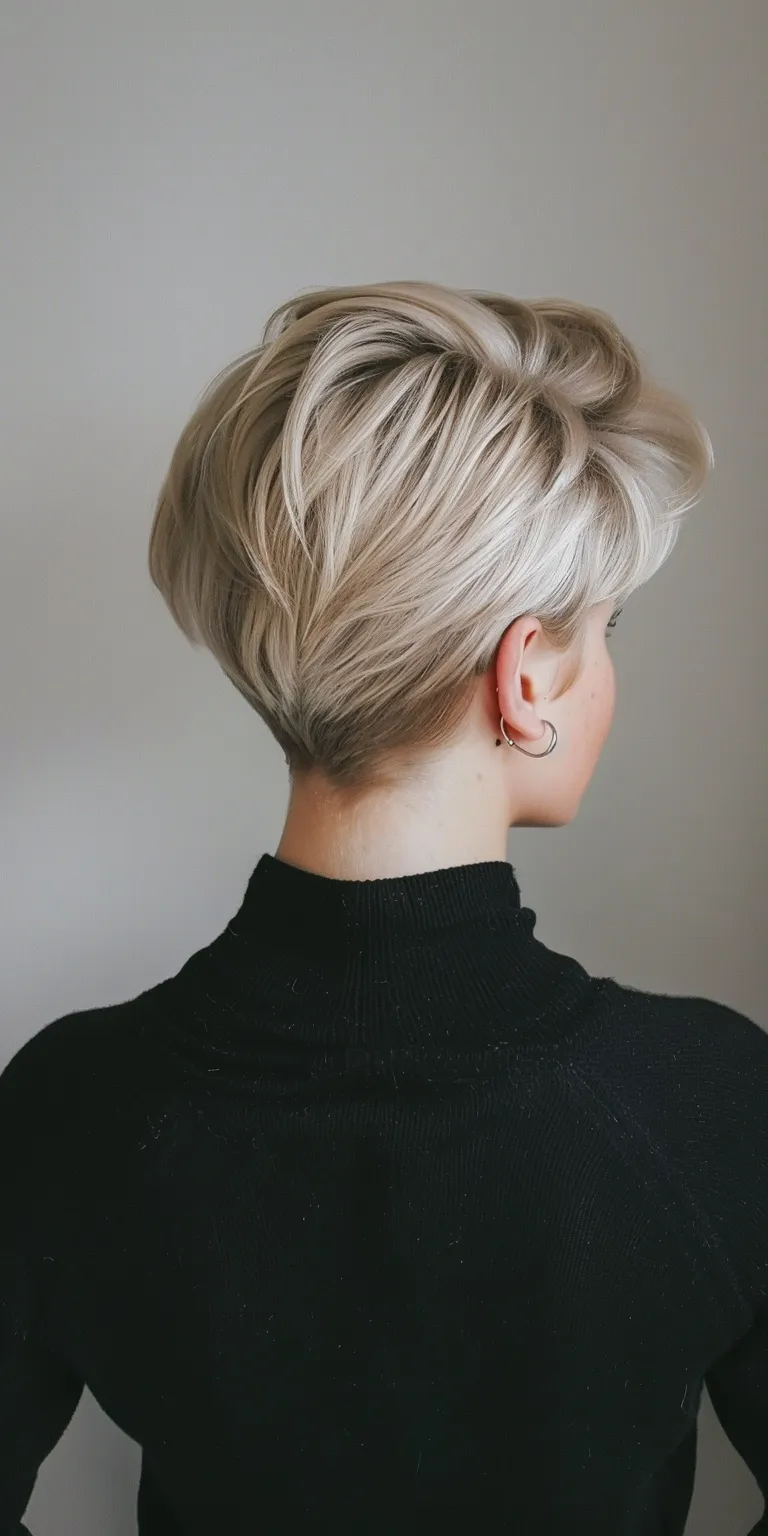 long pixie haircuts Asymmetric cut, Updo, Pixie Chignon, Short brush cut