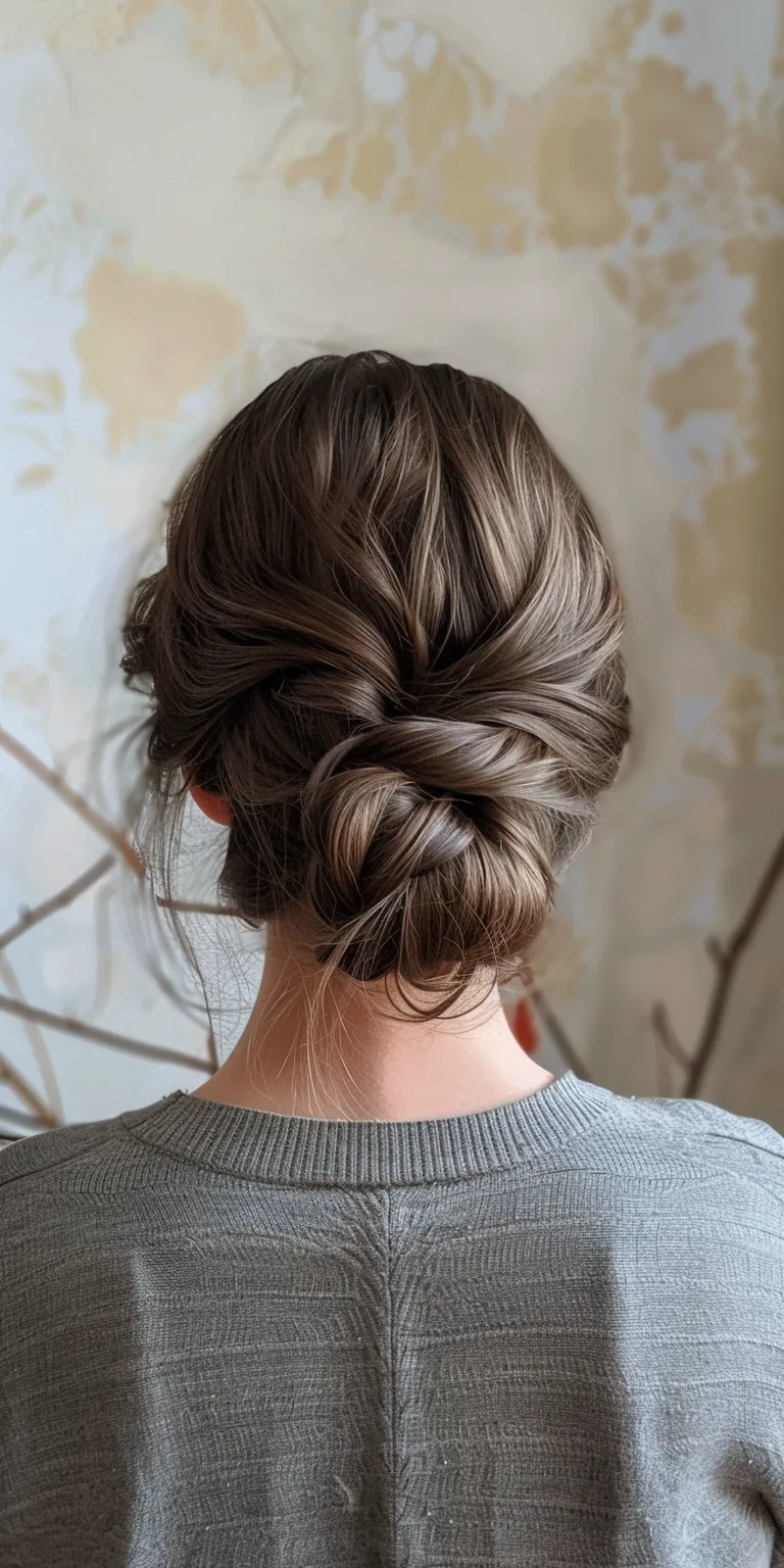 thread hairstyles Updo, French twist, Chignon, Milkmaid braid, braid