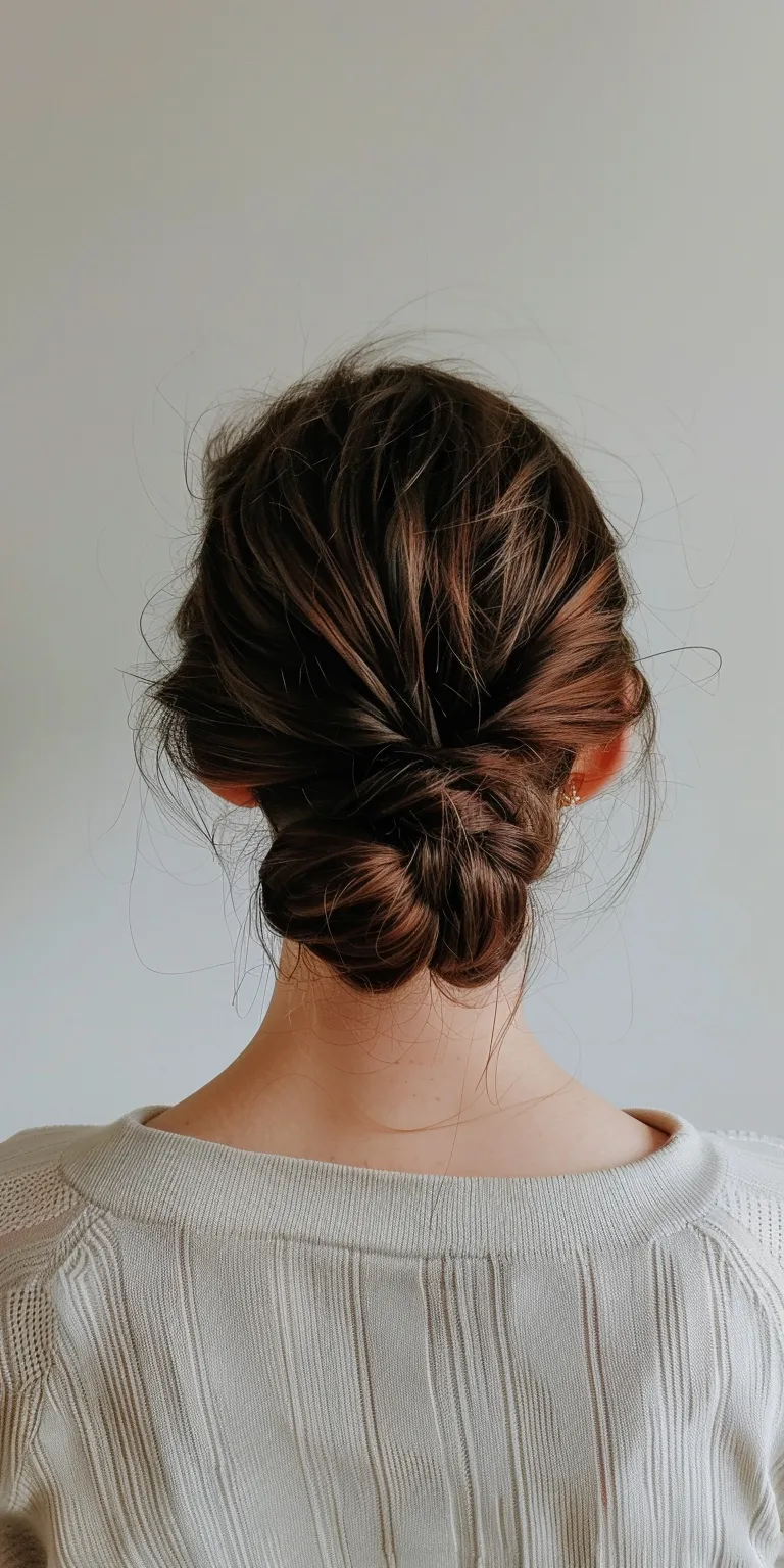 knotless hairstyles Chignon, Updo, French twist, braid, Milkmaid braid