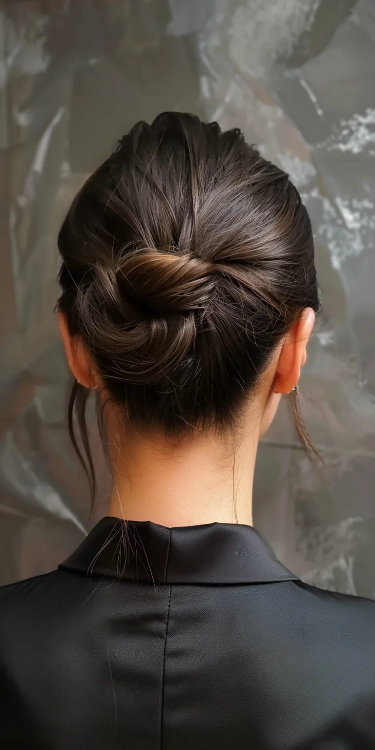 simple hairstyle man Chignon, Updo, French twist, Japanese women's hairstyles, Ballerina bun