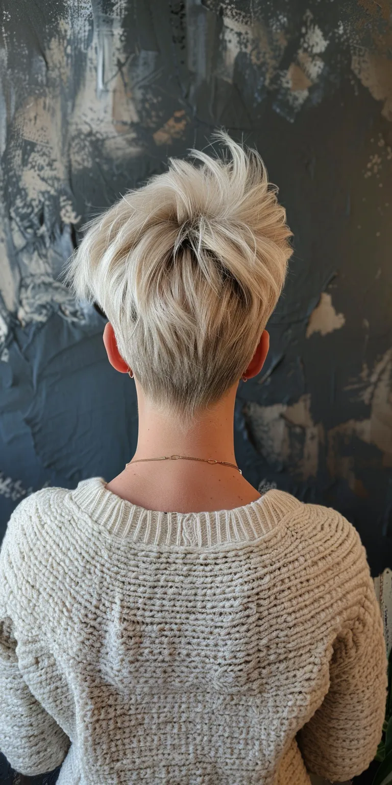 pixie hair styles Asymmetric cut, Pixie Short brush Chignon, French twist