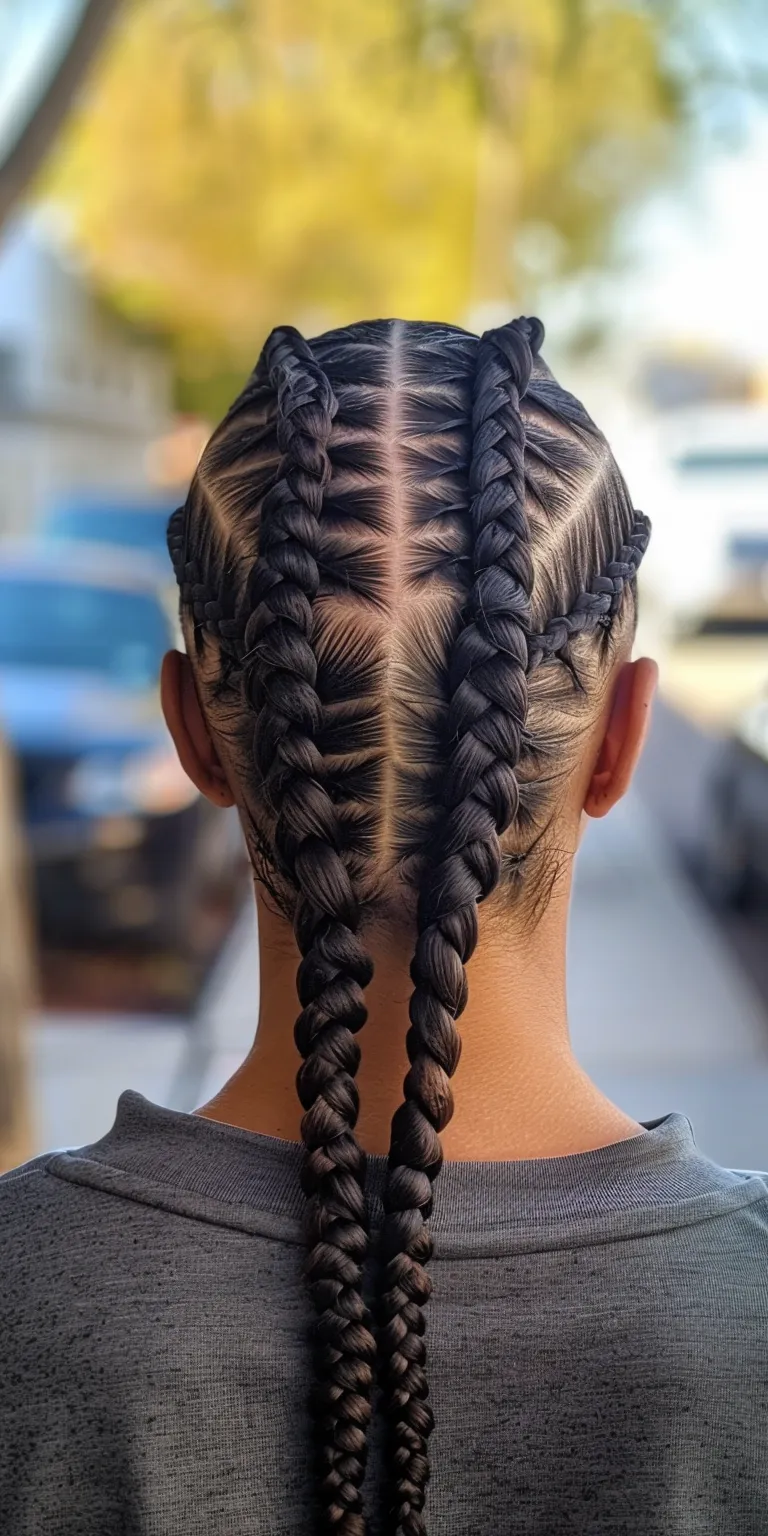 straight back cornrows Waterfall braids, French twist, Cornrows, braid, Braid