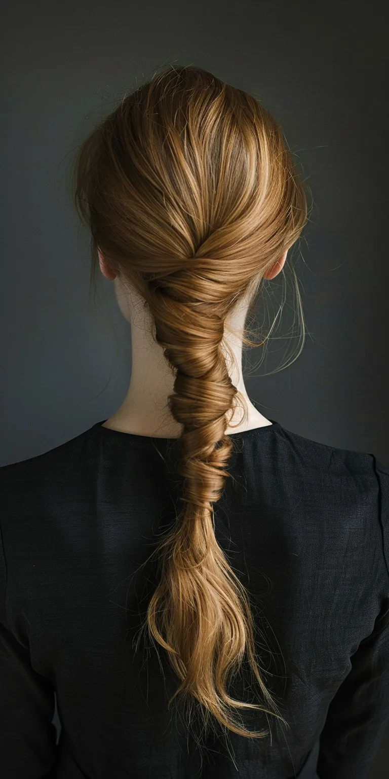 pony hairstyles French braid, twist, Chignon, Braid, Japanese women's