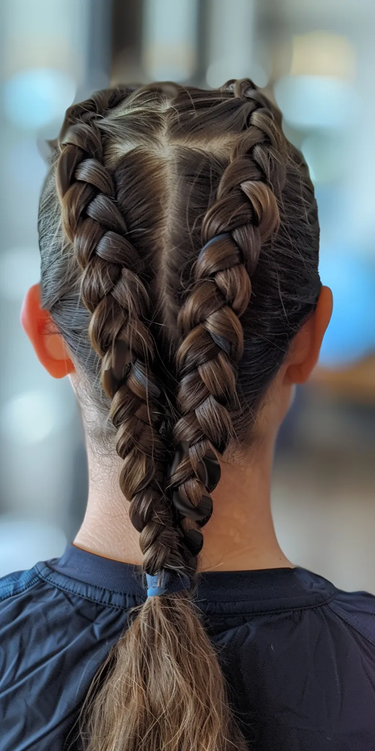 double dutch braids Waterfall braids, French braid, twist, Braid, Milkmaid braid