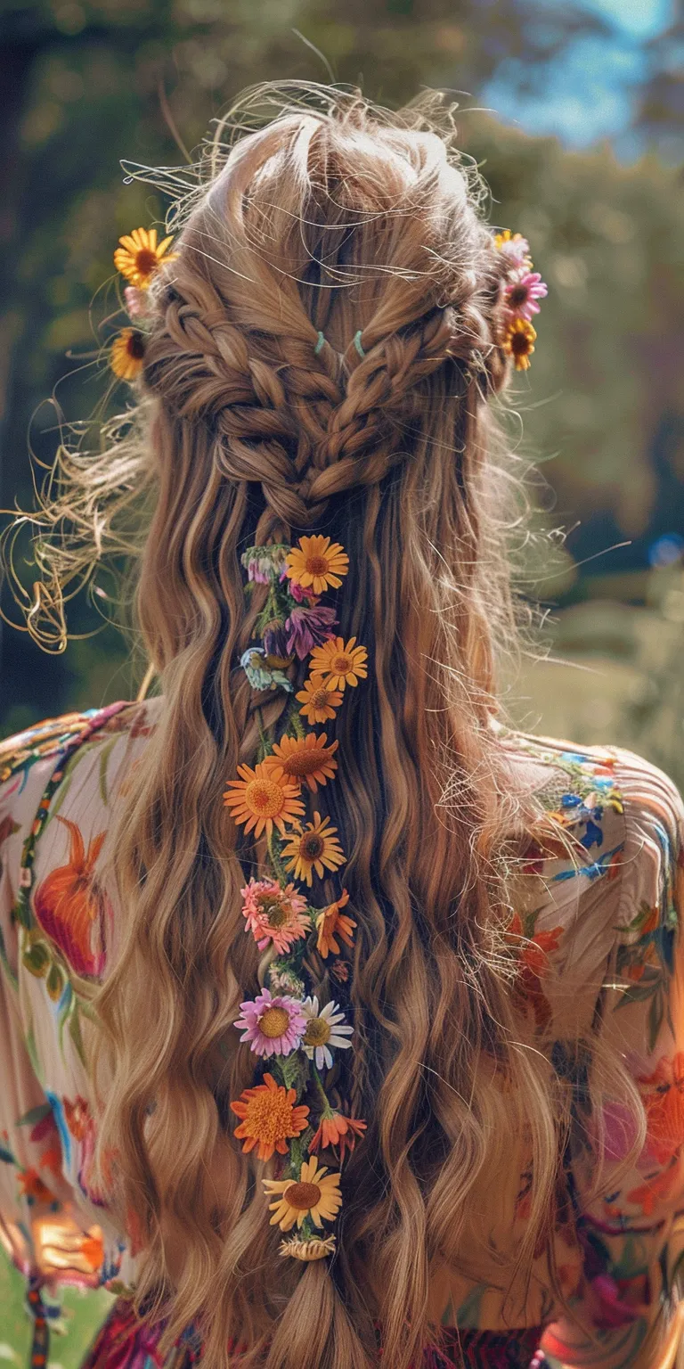 hippie hairstyles Boho braids, Waterfall Milkmaid braid, Braid, French braid